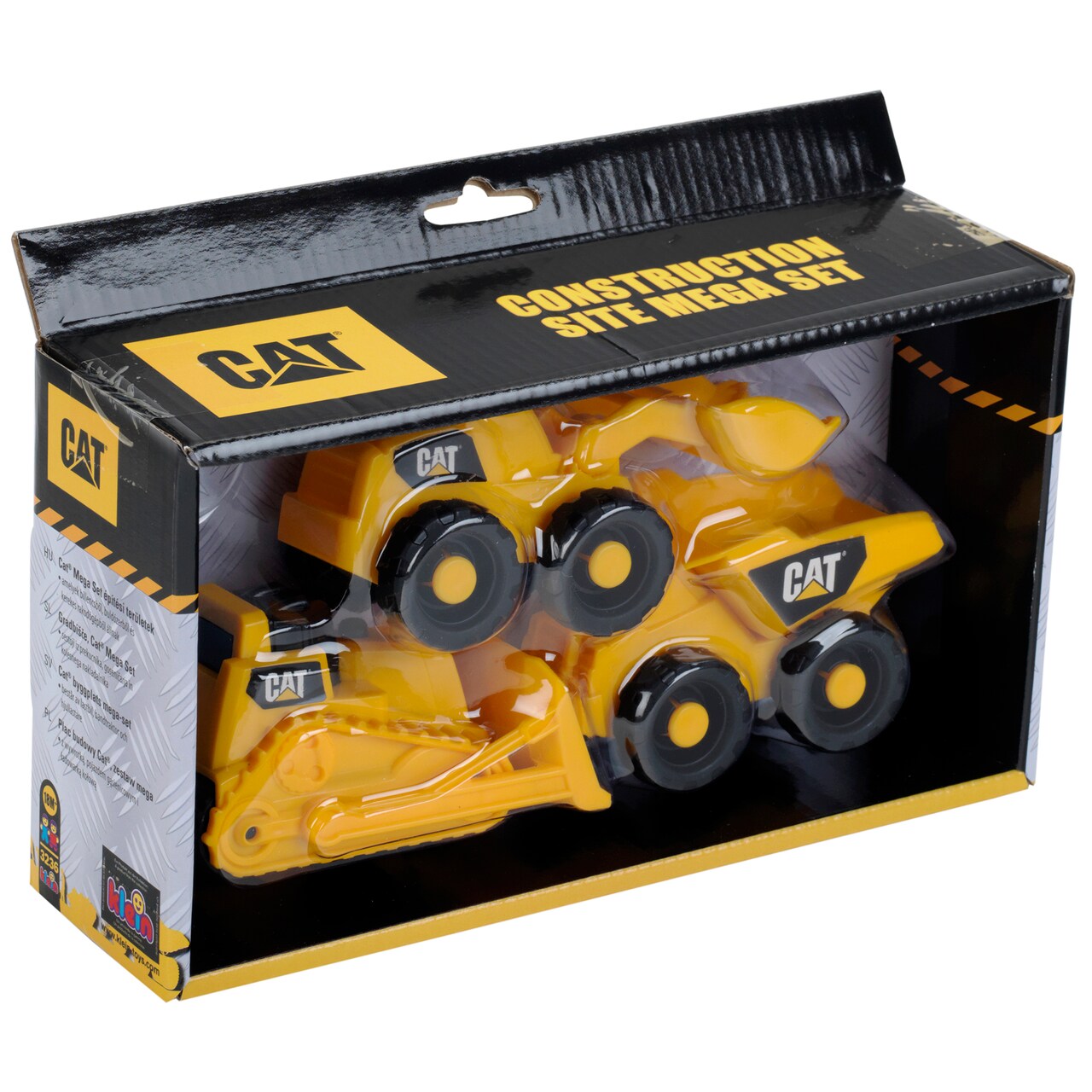 CAT Caterpillar Construction Site Mega Set - Klein, 3 Piece Set Bulldozer/Hauler/Loader, 1:50 Scale, Ages 18 mo+